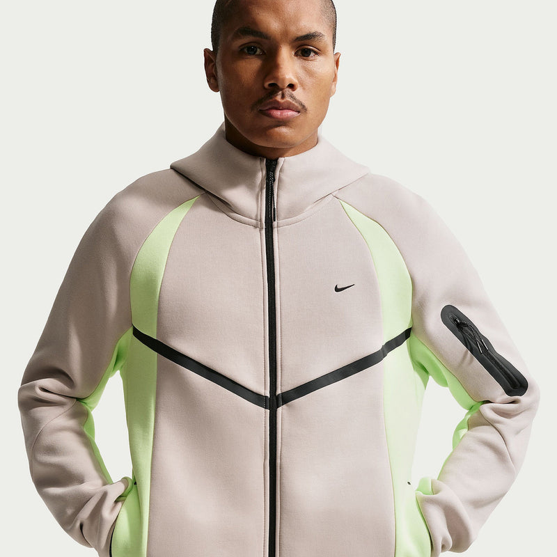 Jaqueta Nike Sportswear Tech Fleece Windrunner Full-Zip Fleece Jacket - Creme, Verde-lima e Preto