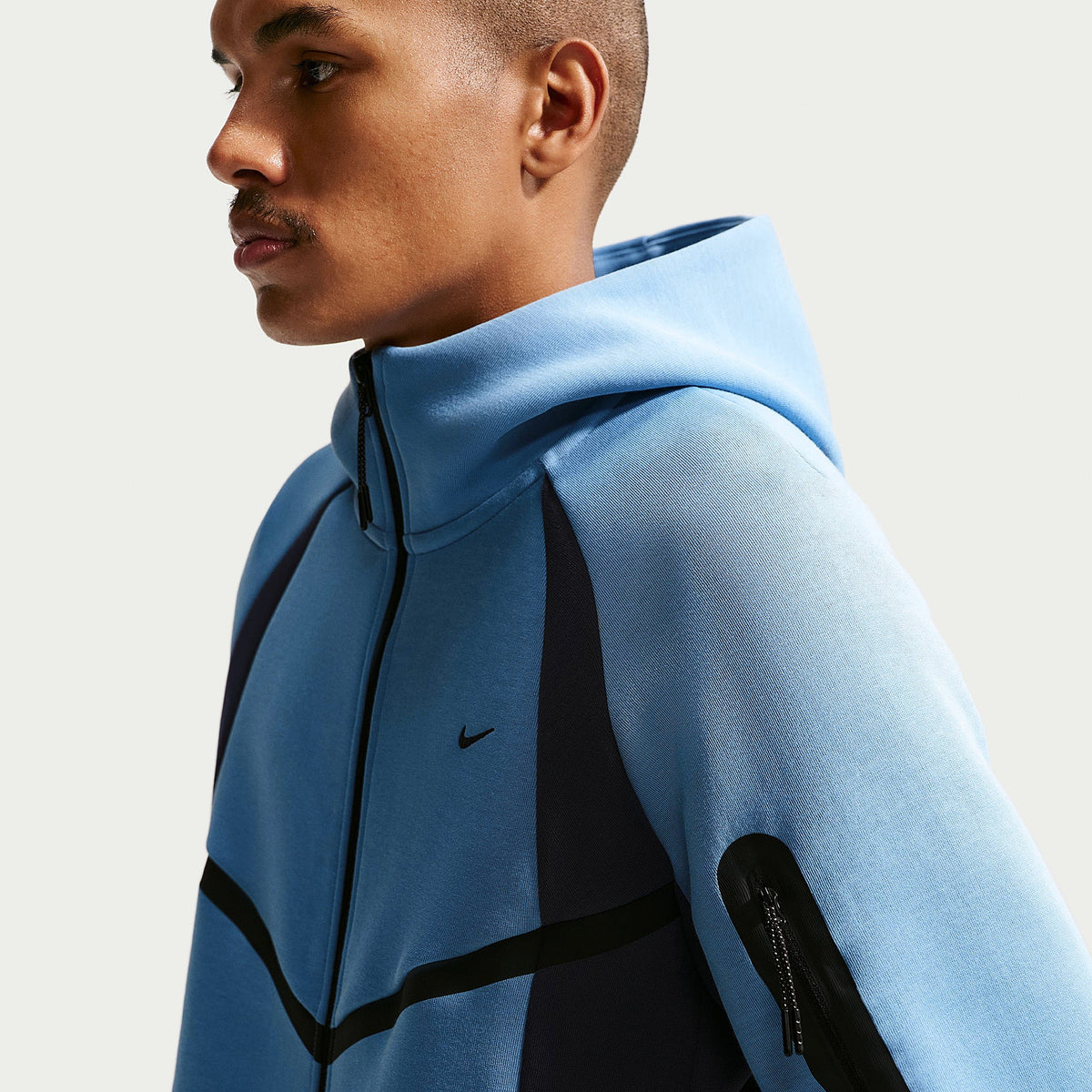 Moletom Nike Sportswear Tech Fleece Pro Full Zip Windrunner Hoodie - Azul, Azul-escuro e Preto