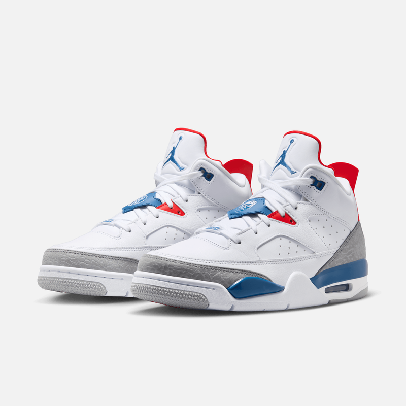 Air Jordan Son of Mars Low - Branco / Vermelho / Cinza claro / Azul-vivo