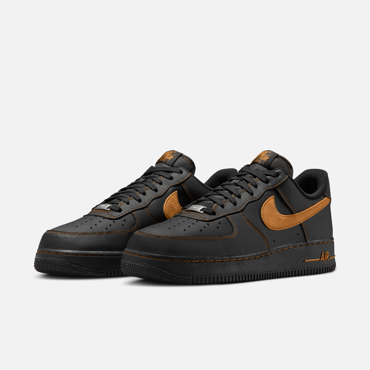 Nike Air Force 1 Low - Preto / Ocre-deserto