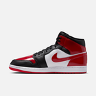 Air Jordan 1 Mid SE Patent Bred Toe - Preto / Branco / Vermelho