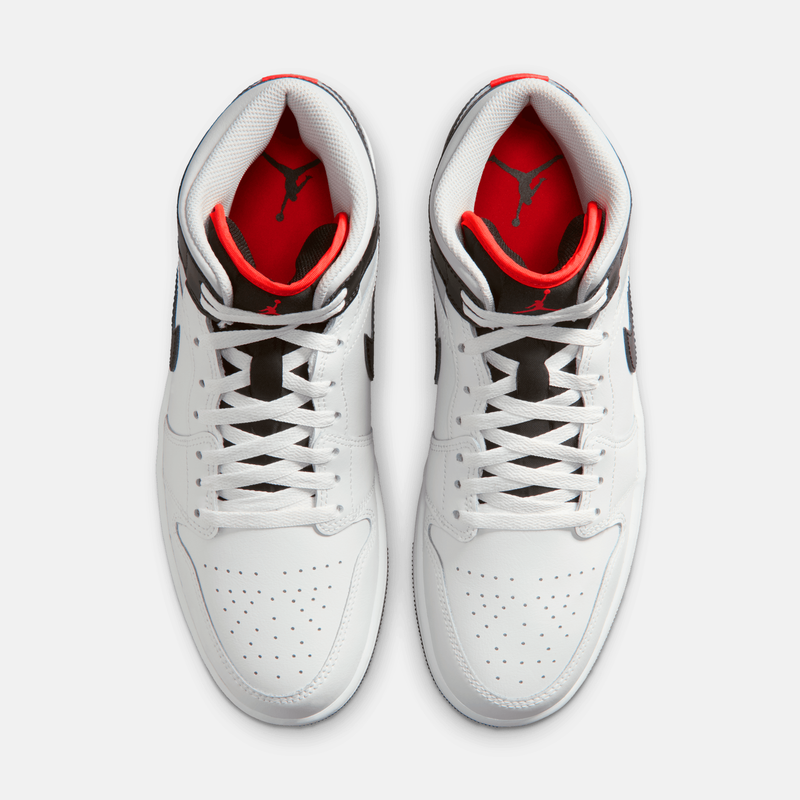 Air Jordan 1 Mid - Branco / Cinza / Vermelho-infravermelho / Preto