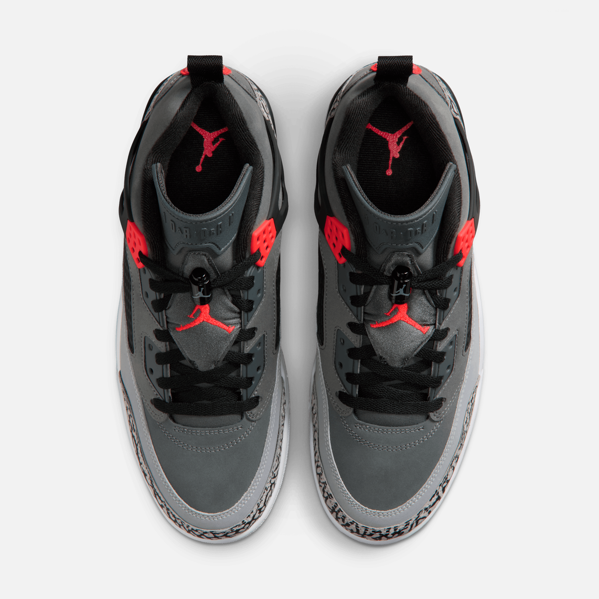 Air Jordan Spizike Low - Cinza escuro / Preto / Cinza / Vermelho-infravermelho
