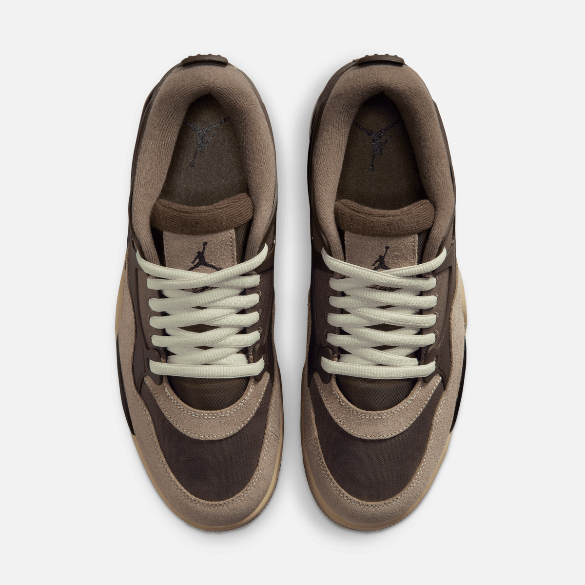 Air Jordan 4 RM - Marrom-acinzentado / Marrom / Bege-osso claro / Verde-oliva médio