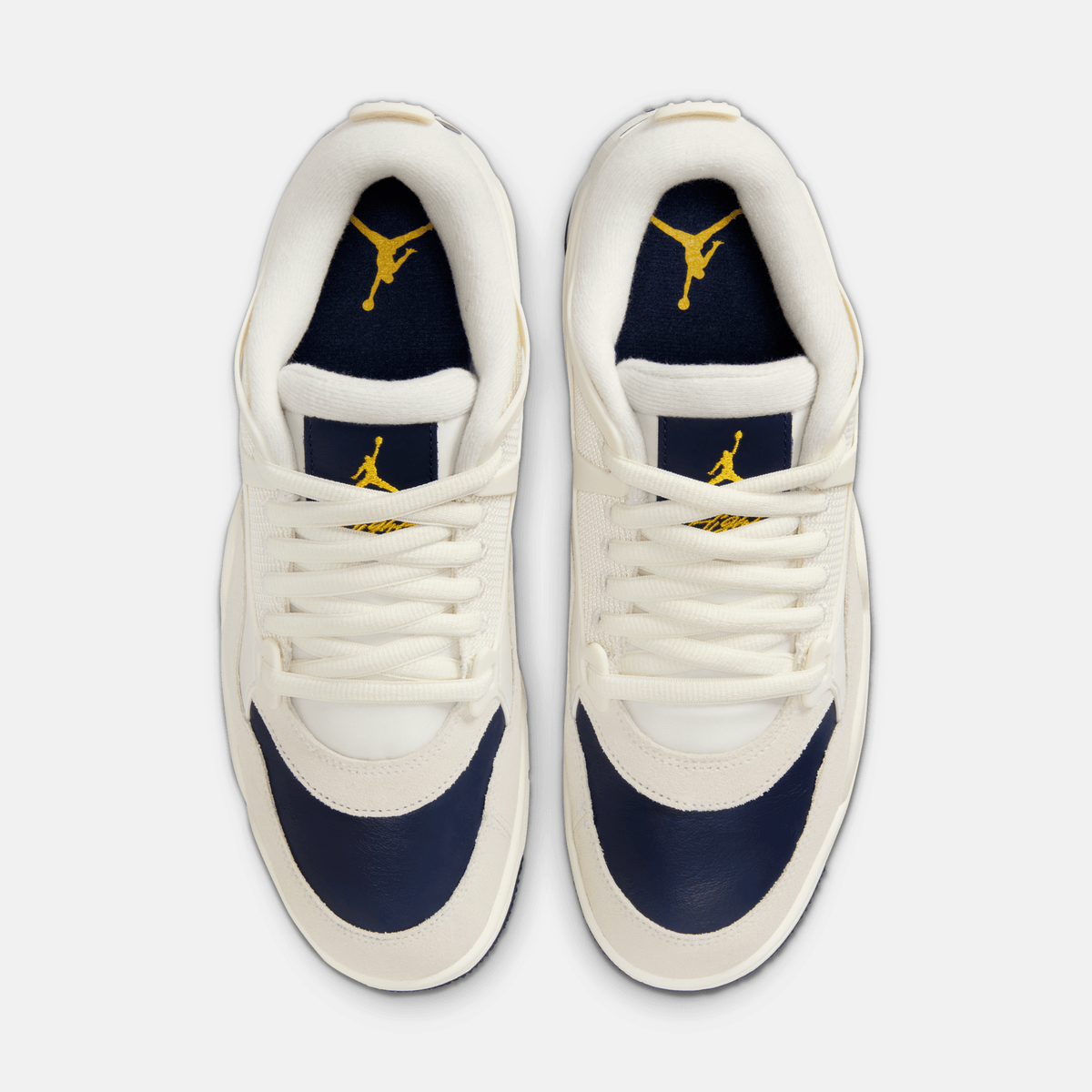 Air Jordan 4 RM - Branco-creme / Branco-acinzentado / Dourado / Azul-marinho