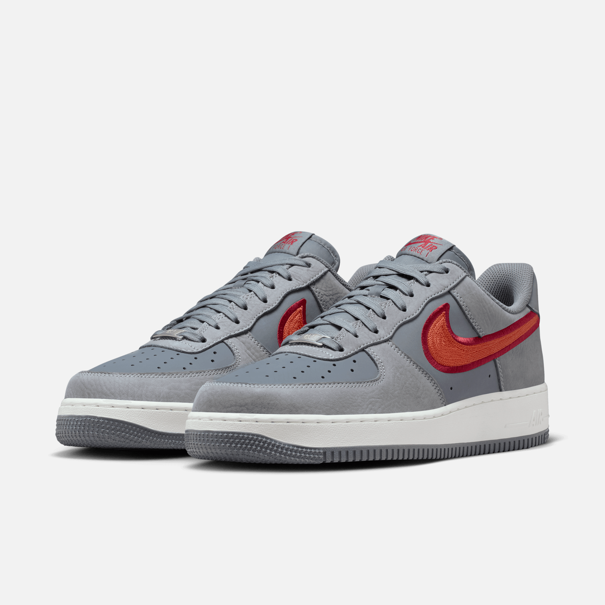 Nike Air Force 1 Low Retro Heel Pack - Cinza / Vermelho / Branco / Ferrugem
