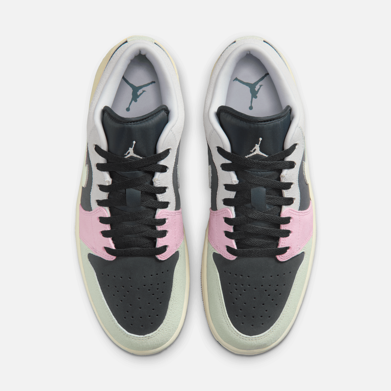 Air Jordan 1 Low - Antracito / Bege-cru / Lilás-claro / Branco-creme