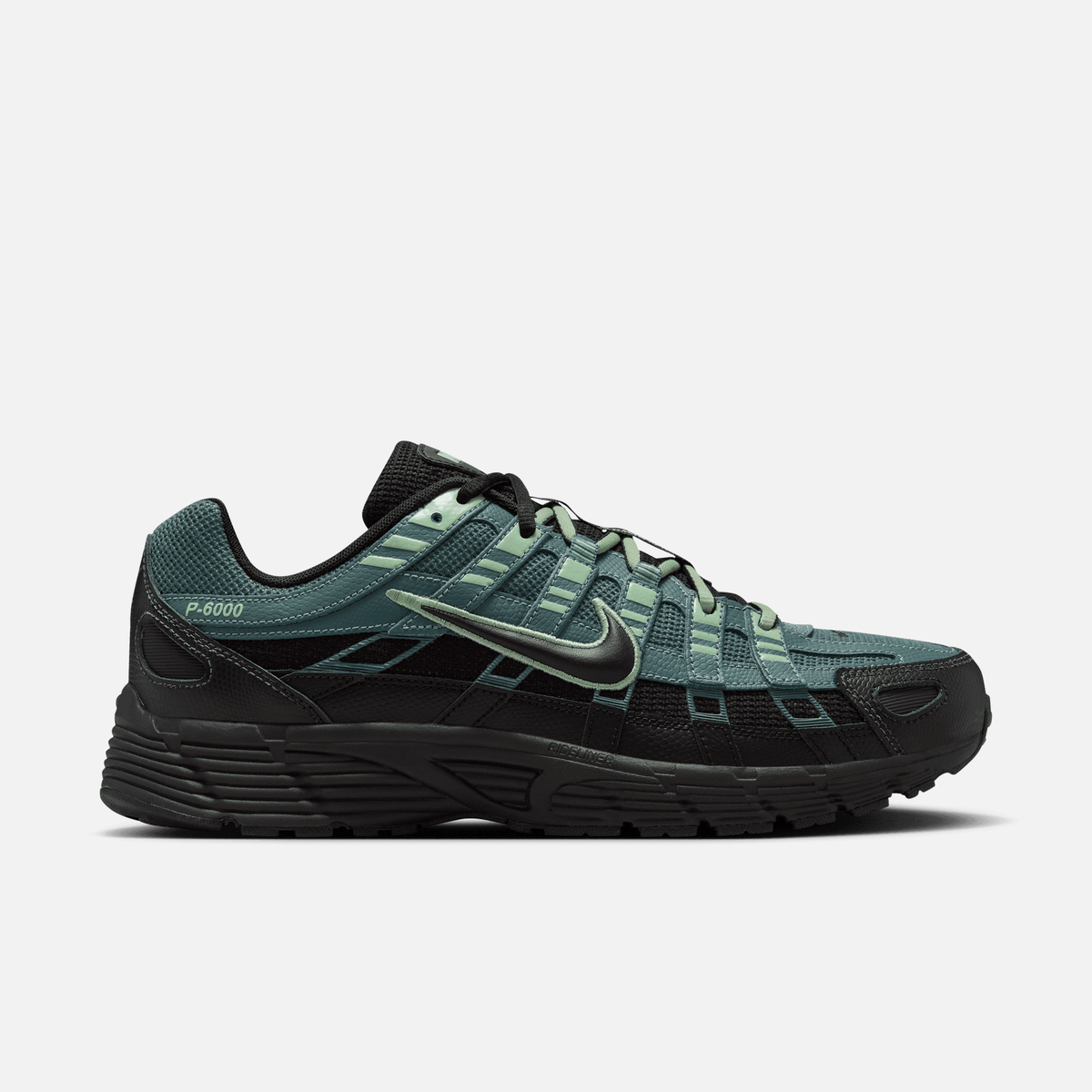 Nike P-6000 - Preto / Cinza-ardósia / Verde-claro