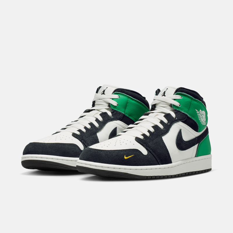 Air Jordan 1 Mid SE - Branco / Verde / Dourado / Preto
