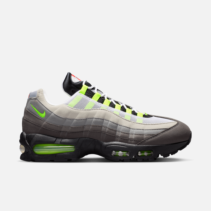 Nike Air Max 95 Greedy - Preto / Verde-neon / Cinza claro / Cinza / Neon / Laranja intenso / Vermelho / Turquesa intenso