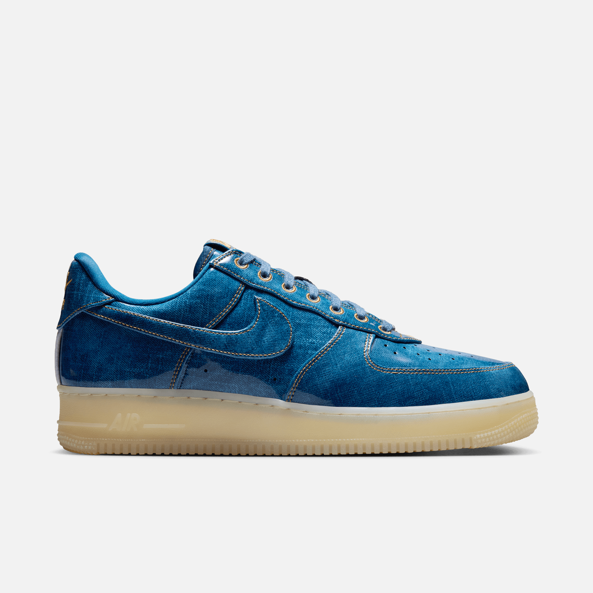 Nike Air Force 1 Low Patent Denim - Azul / Bege-natural / Caramelo