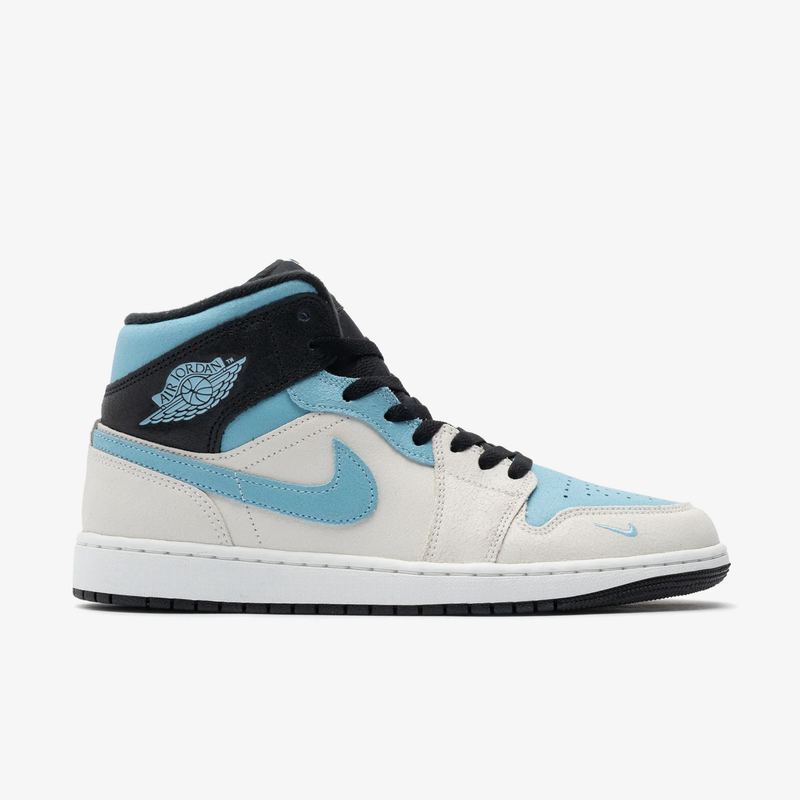 Air Jordan 1 Mid - Branco / Azul / Preto