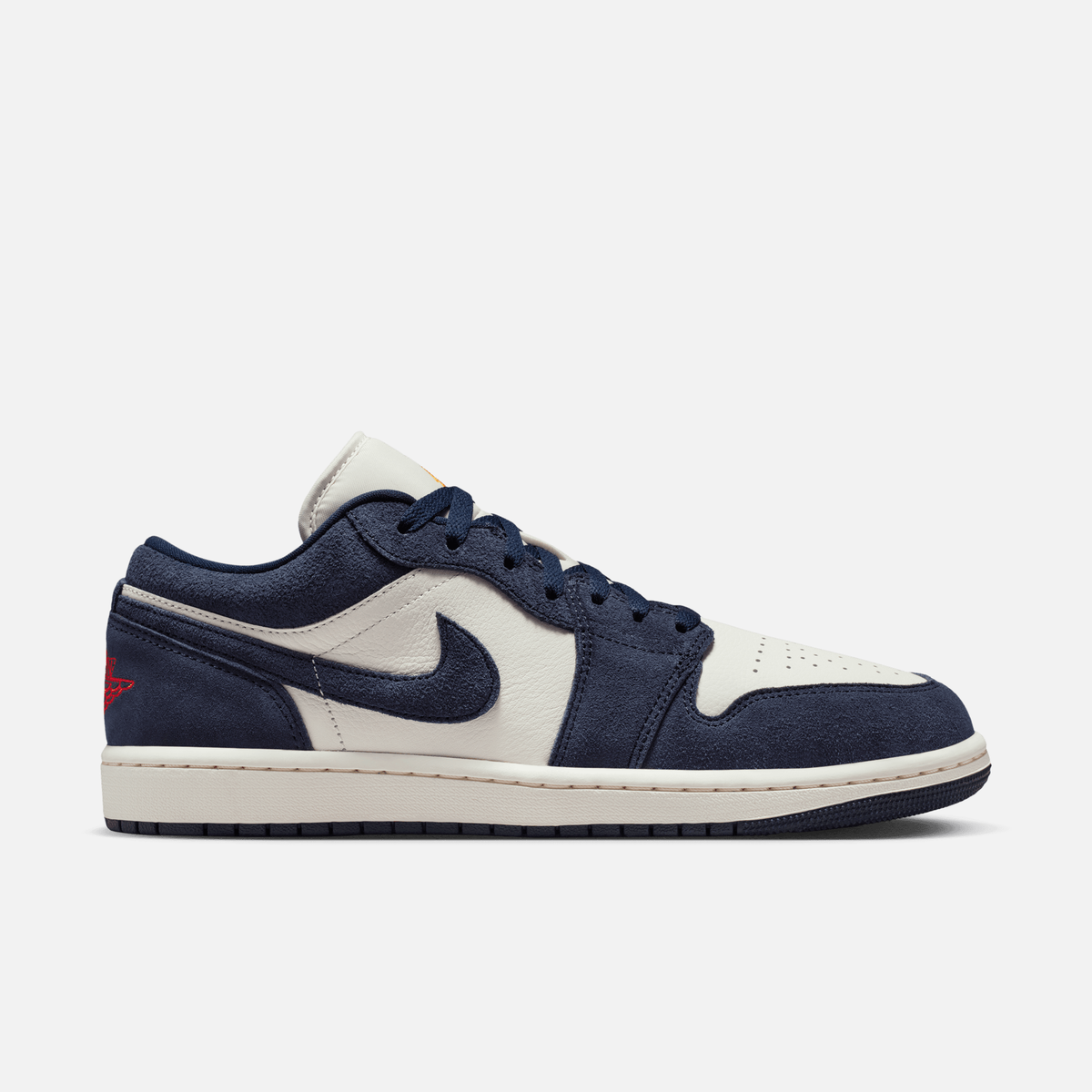 Air Jordan 1 Low - Azul-escuro / Dourado / Vermelho