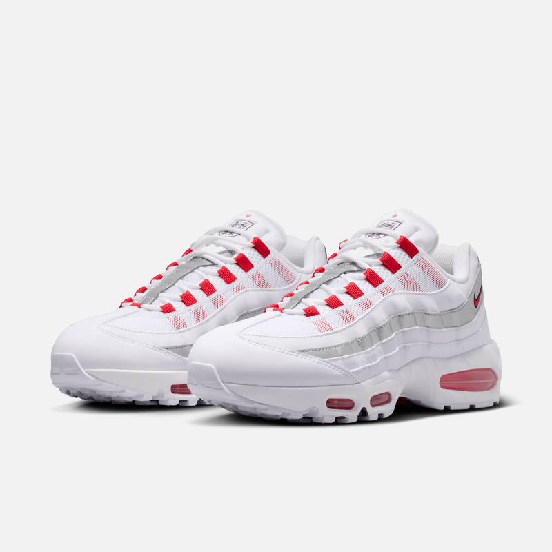 Nike Air Max 95 Big Bubble England - Branco / Prateado metálico / Azul-escuro / Vermelho