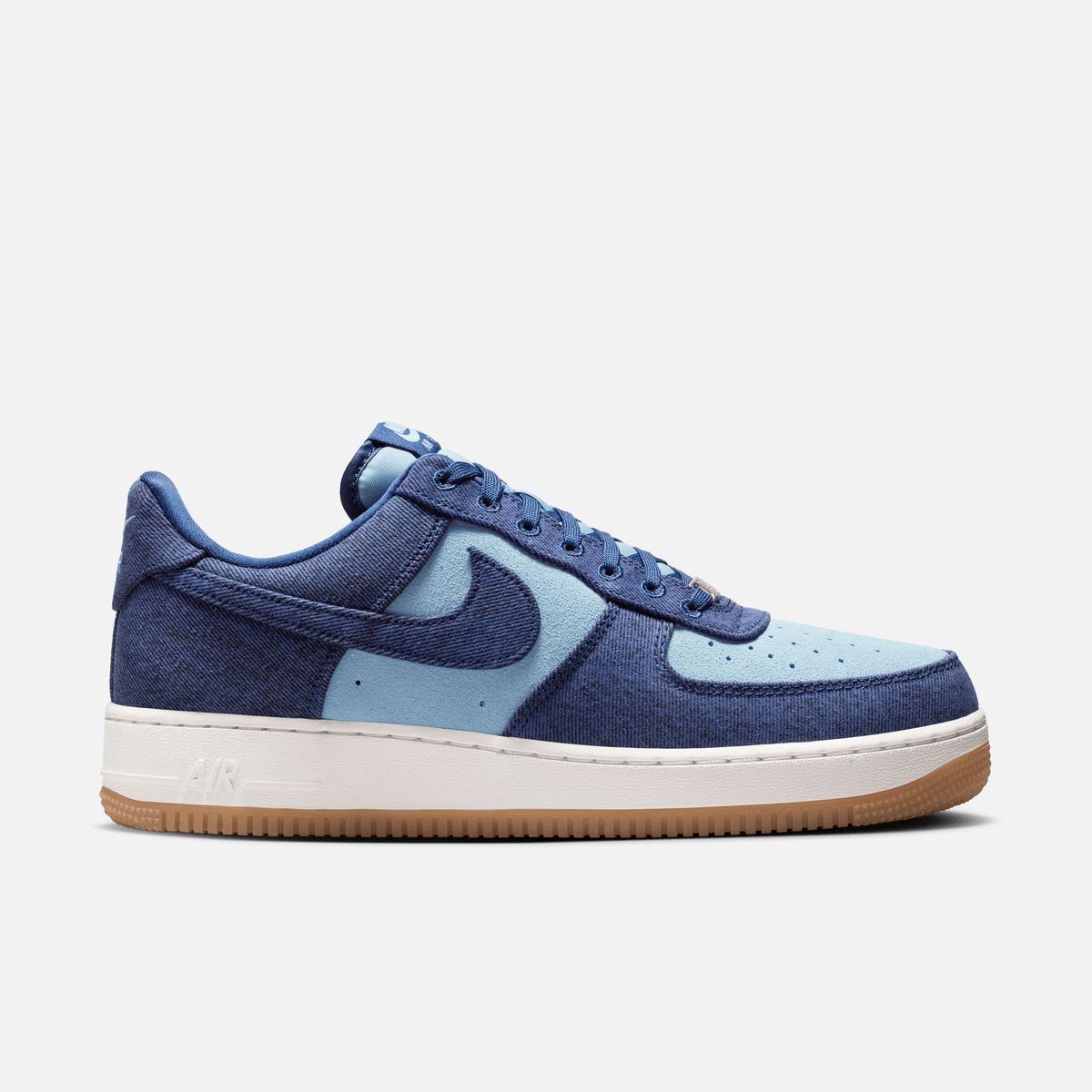 Nike Air Force 1 Low Denim Navy Worn - Azul-marinho / Azul / Branco