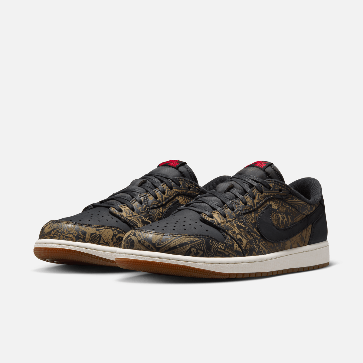 Air Jordan 1 Low OG - Preto / Vermelho / Marrom-caramelo / Branco
