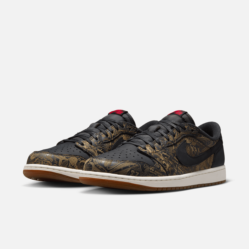 Air Jordan 1 Low OG - Preto / Vermelho / Marrom-caramelo / Branco