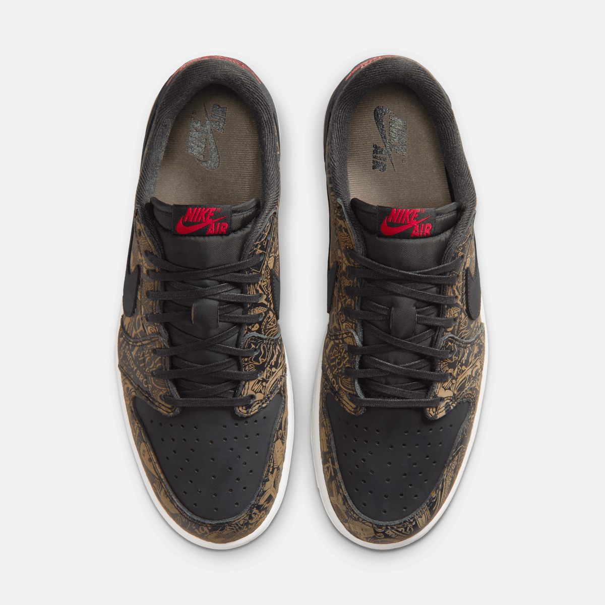 Air Jordan 1 Low OG - Preto / Vermelho / Marrom-caramelo / Branco
