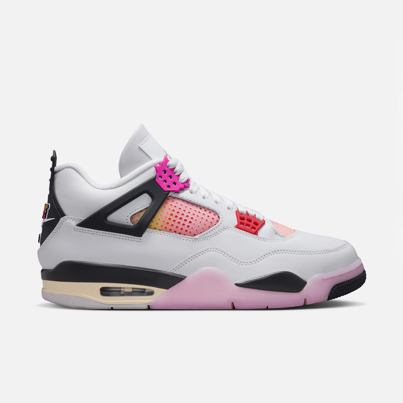 Air Jordan 4 Retro Comic - Branco-quebrado / Antracito / Cinza / Rosa / Rosa claro / Bege-cru