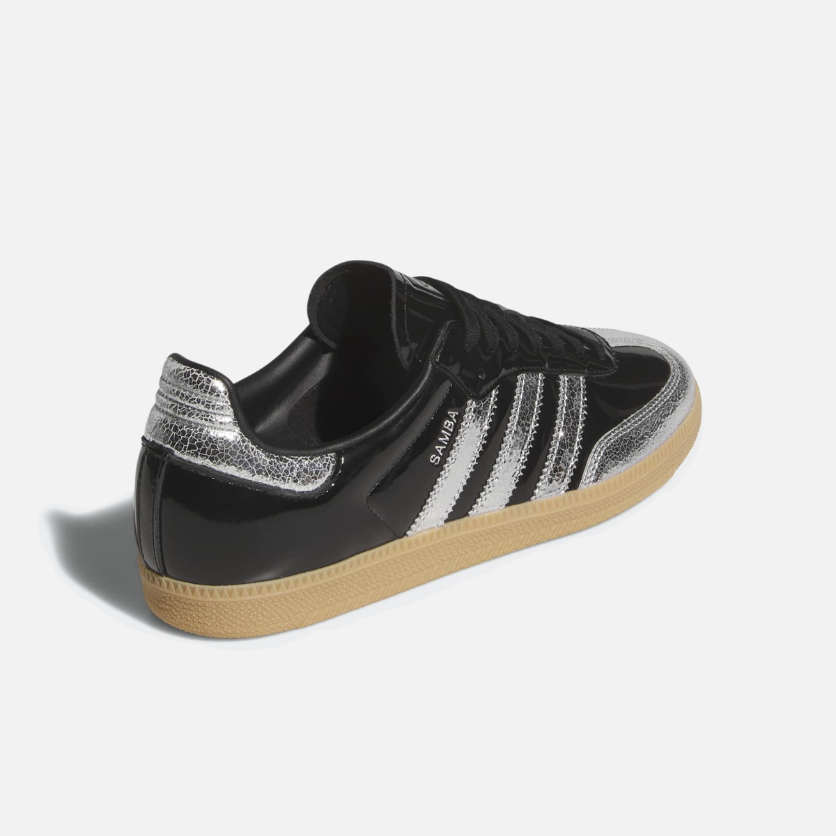 Adidas Samba OG Patent - Preto / Prateado metálico / Caramelo
