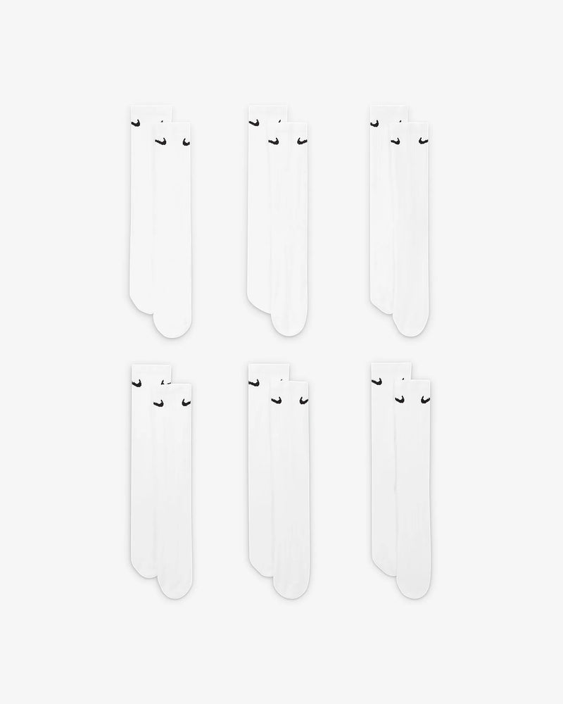 Kit 6 pares de meias Nike Everyday Cushioned - Branco e Preto
