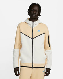 Jaqueta com capuz Nike Tech Fleece - Bege, Branco e Azul