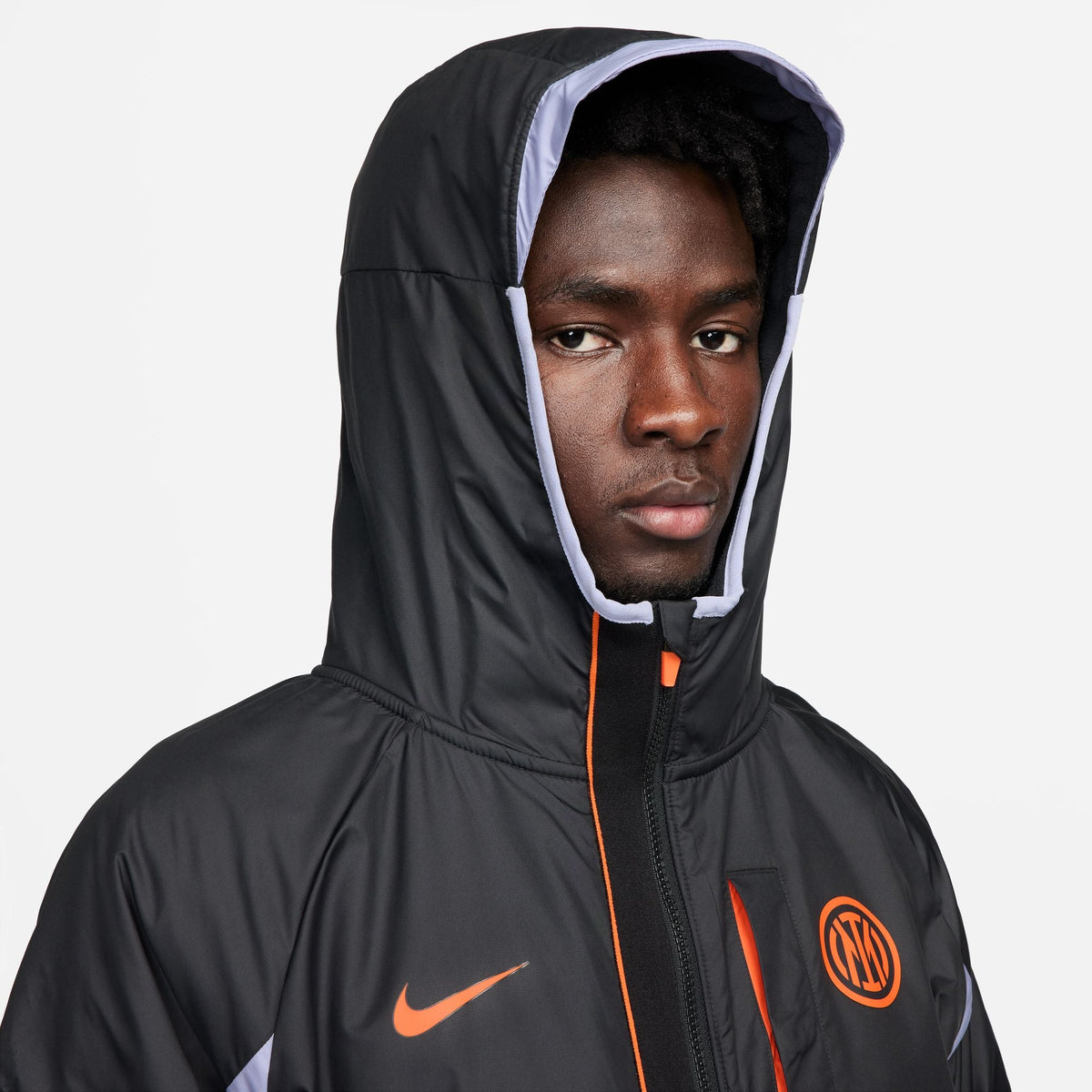 Jaqueta corta-vento Inter Milan - Preto, Branco e Laranja