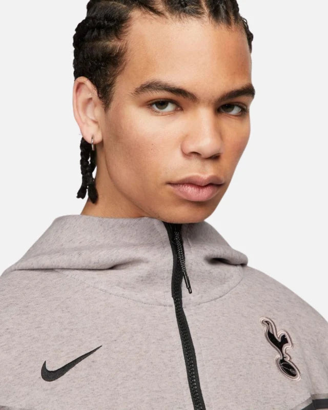 Jaqueta Tottenham Tech Fleece - Marrom-acinzentado